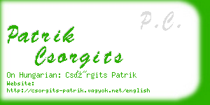 patrik csorgits business card